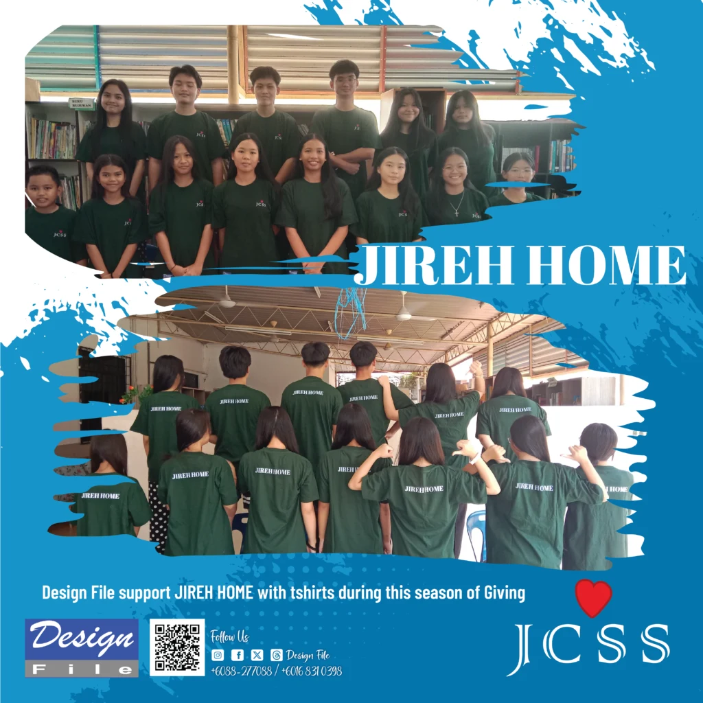 Jireh Home community wearing T-shirts supported by Design File